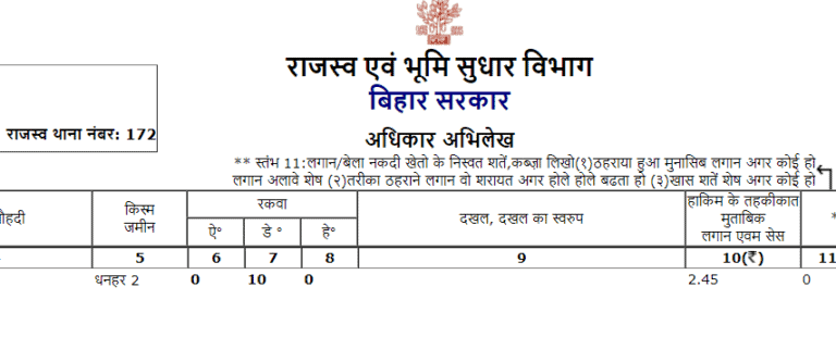 Bhumi Jankari Bihar 2021